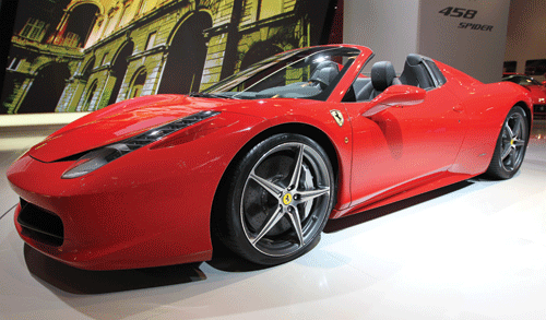 CARS_A-new-Ferrari-458-Spomobil-Ausstellung)-in-Frankfurt-M,-western-Germany,-on-September-14