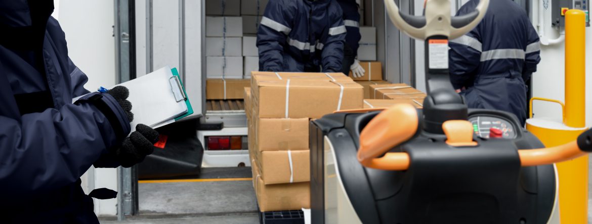 Picking,Up,Package,Boxes,In,The,Loading,Area,Of,Cold
